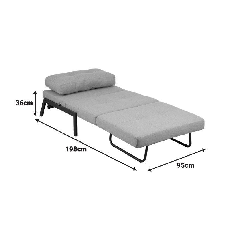 Πολυθρόνα-Κρεβάτι Fancy Pakoworld Ύφασμα Σε Κίτρινη Απόχρωση Με Μαύρο Πόδι 95X98X70Εκ