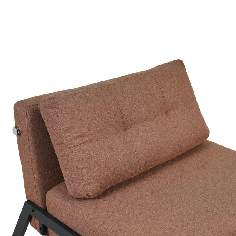 Πολυθρόνα-Κρεβάτι Fancy Pakoworld Ύφασμα Σε Απόχρωση Καφέ Με Μαύρο Πόδι 95X98X70Εκ