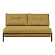 Καναπές 2Θέσιος-Κρεβάτι Fancy Pakoworld Ύφασμα Σε Κίτρινη Απόχρωση Με Μαύρο Πόδι 150X92X77Εκ