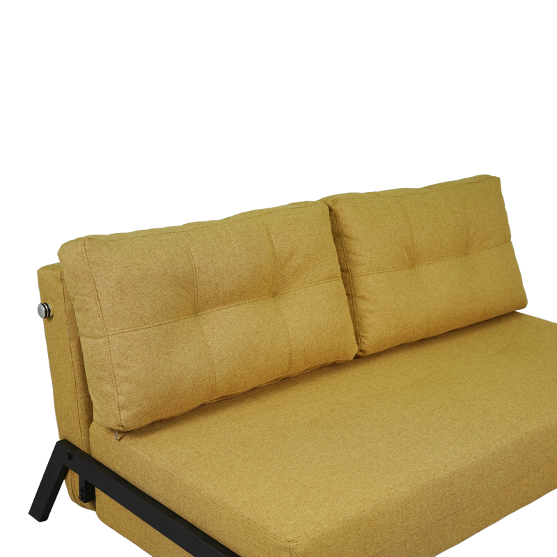 Καναπές 2Θέσιος-Κρεβάτι Fancy Pakoworld Ύφασμα Σε Κίτρινη Απόχρωση Με Μαύρο Πόδι 150X92X77Εκ