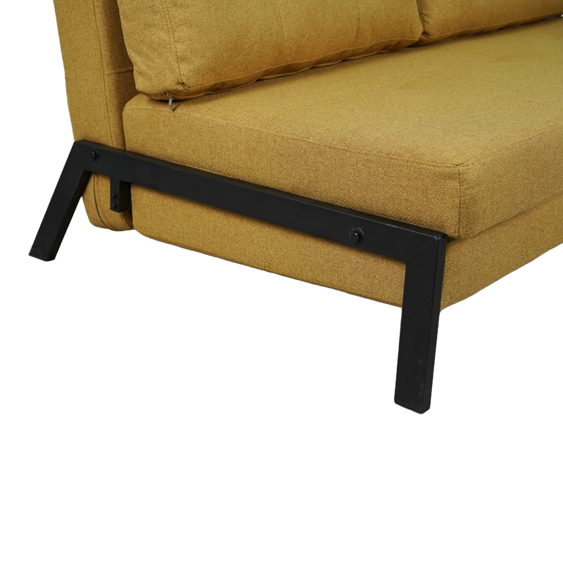 Καναπές 2Θέσιος-Κρεβάτι Fancy Pakoworld Ύφασμα Σε Κίτρινη Απόχρωση Με Μαύρο Πόδι 150X92X77Εκ
