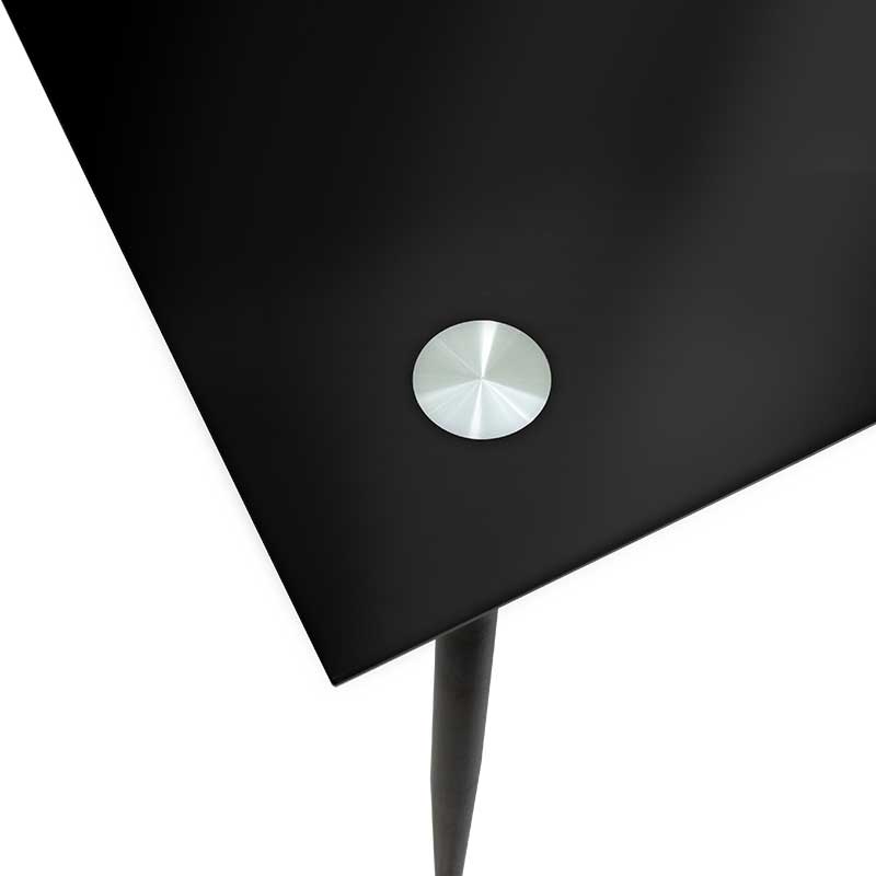 Τραπέζι Vincenzo Pakoworld Ορθογώνιο Με Γυάλινη Επιφάνεια Μαύρο 120X80X75Εκ