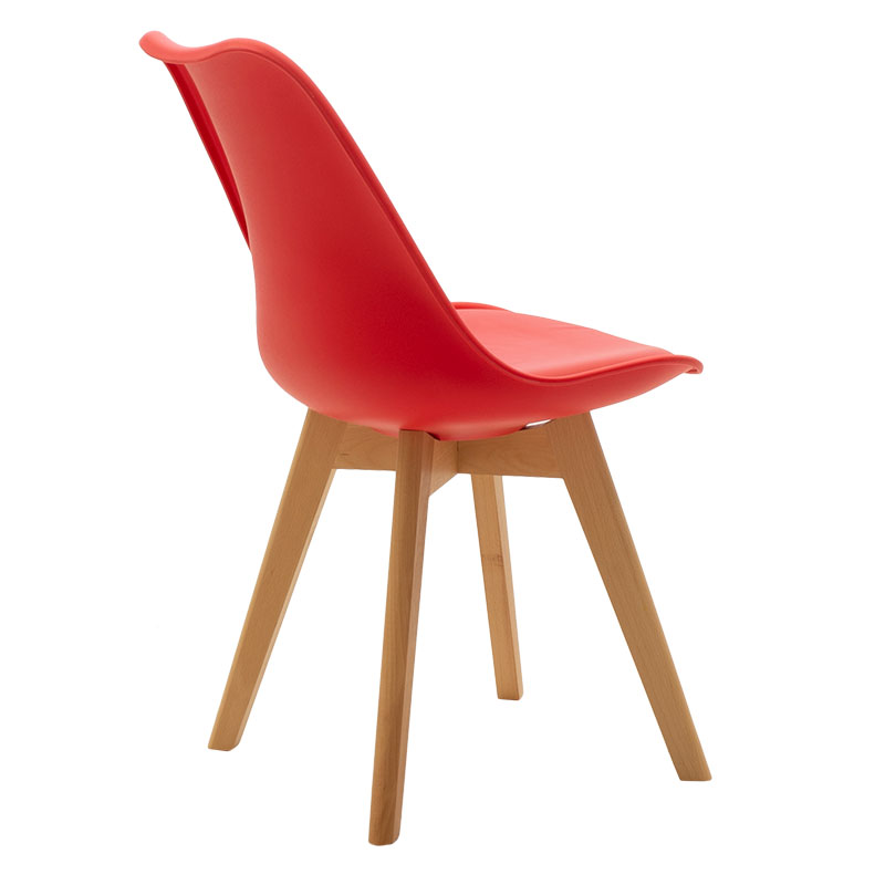 Καρέκλα Gaston Pakoworld Pp-Pu Κόκκινο-Φυσικό Πόδι