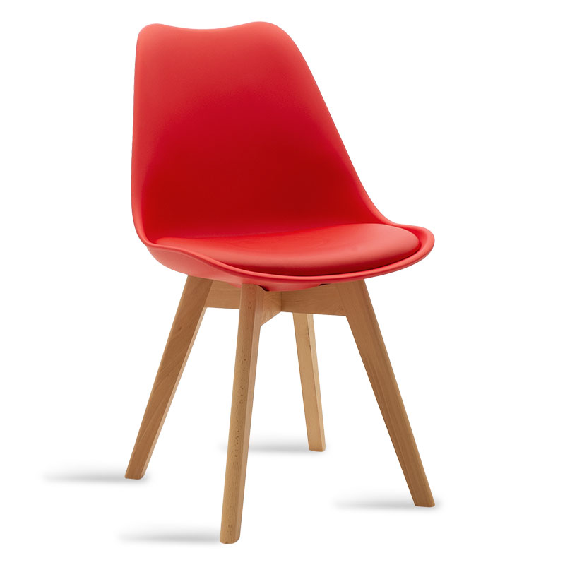 Καρέκλα Gaston Pakoworld Pp-Pu Κόκκινο-Φυσικό Πόδι
