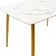 Τραπέζι Paris Pakoworld Οβάλ Γυαλί 8Mm Σχέδιο Μαρμάρου-Χρυσό 120X80X75Εκ