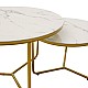 Τραπέζια Σαλονιού Paris Pakoworld Σετ 2 Τμχ Γυαλί 8Mm Σχέδιο Μαρμάρου-Χρυσό