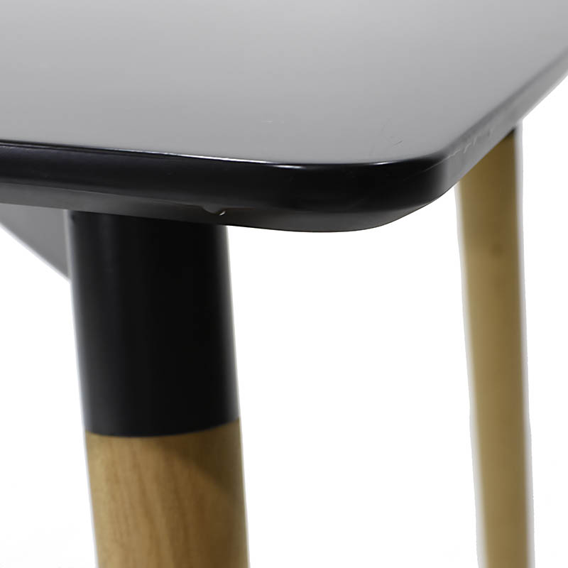 Τραπέζι Natali Pakoworld Τετράγωνο Mdf Χρώμα Μαύρο Gloss 80X80X76Εκ