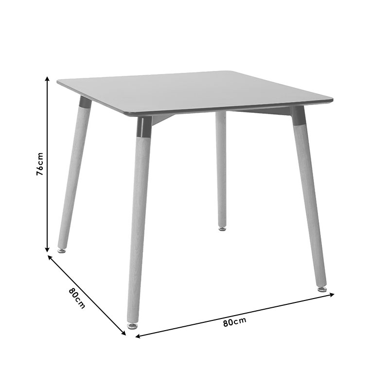 Τραπέζι Natali Pakoworld Τετράγωνο Mdf Χρώμα Μαύρο Gloss 80X80X76Εκ