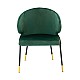 Καρέκλα Nalu Pakoworld Βελούδο Σκούρο Πράσινο-Μαύρο Χρυσό Πόδι