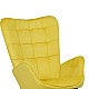 Πολυθρόνα Με Υποπόδιο Dorita Pakoworld Βελούδο Κίτρινο-Πόδι Μαύρο Μέταλλο 68.5X76X103Εκ