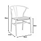 Καρέκλα Wishbone Pakoworld Rubberwood-Σχοινί Σε Λευκή Απόχρωση 53.5X57X74Εκ
