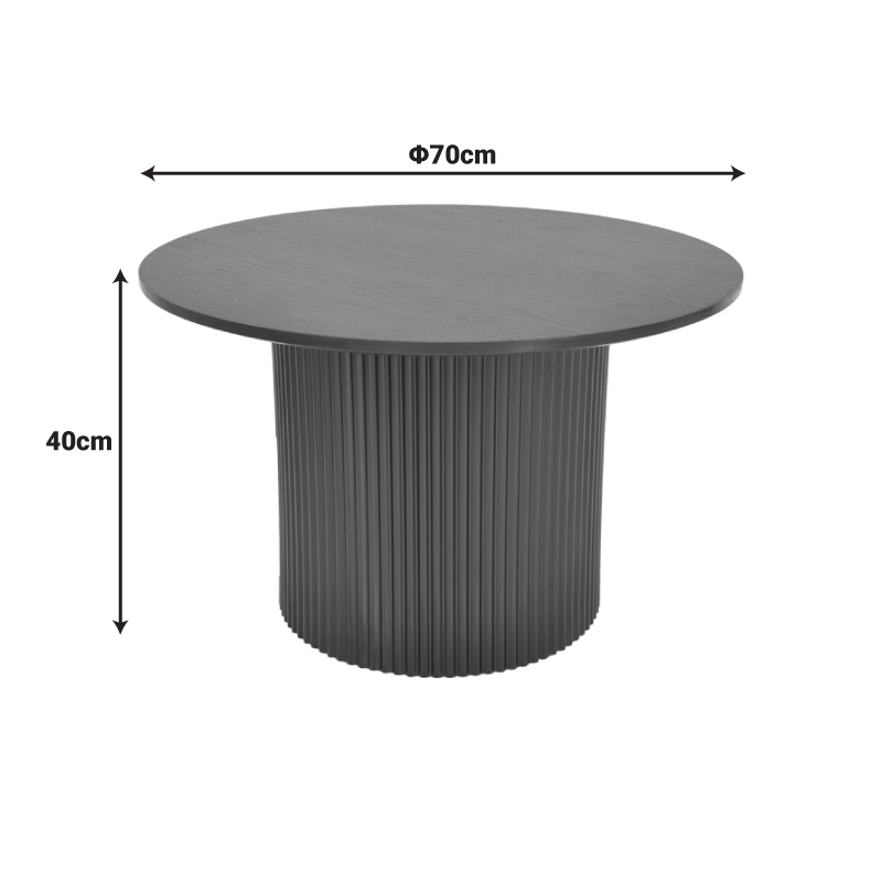 Τραπέζι Σαλονιού Dovel Pakoworld Mdf Σε Μαύρη Απόχρωση Φ70X40Εκ