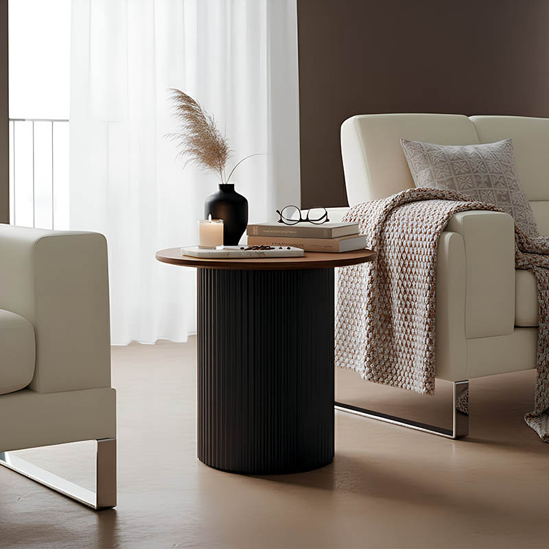 Βοηθητικό Τραπέζι Dovel Pakoworld Mdf Σε Καρυδί-Μαύρη Απόχρωση Φ50X50Εκ Βοηθητικό Τραπέζι Dovel Pakoworld Mdf Σε Καρυδί-Μαύρη Απόχρωση Φ50X50Εκ
