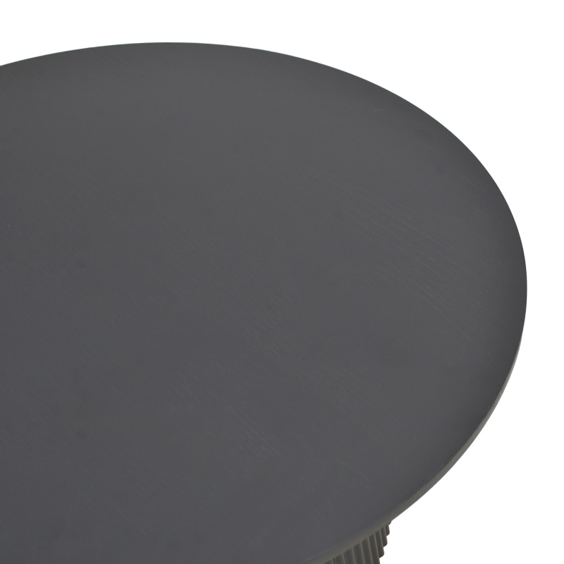 Τραπέζι Karulo Pakoworld Mdf Σε Μαύρη Απόχρωση Φ120X76Εκ