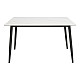 Τραπέζι Gustas Pakoworld Λευκό Μαρμάρου Sintered Stone-Μαύρο Μέταλλο 120X80X76Εκ