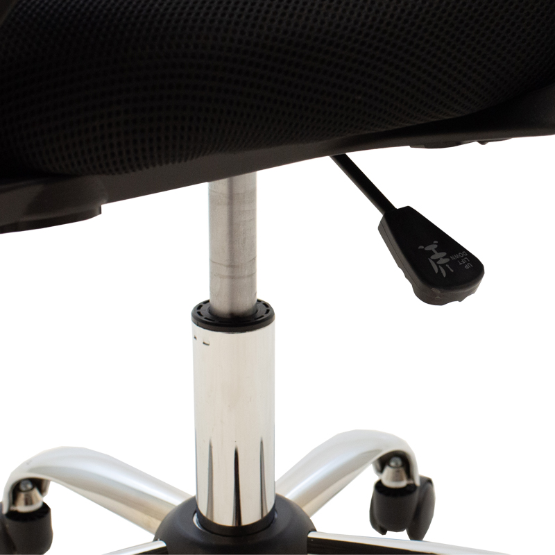 Καρέκλα Γραφείου Berto Ii Pakoworld Με Ανάκλιση Ύφασμα Mesh Σε Μπλε-Μαύρη Απόχρωση Και Βάση Χρωμίου 60X48X85-95Εκ