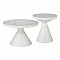 Βοηθητικά Τραπέζια Coozlin Inart Sintered Stone Σε Απόχρωση Λευκό Μαρμάρου Με Λευκό Μέταλλο
