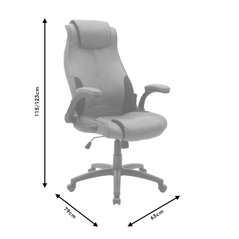 Καρέκλα Γραφείου Διευθυντή Bear Pakoworld Pu Ταμπά Antique-Μαύρο