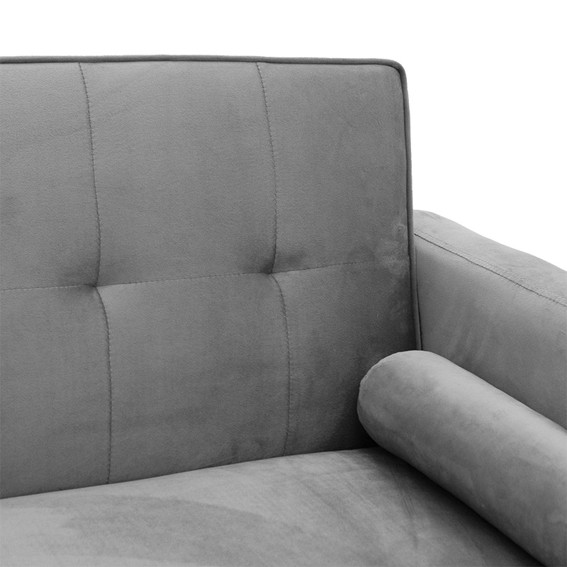 Καναπές-Κρεβάτι Success Pakoworld 3Θέσιος Βελούδο Γκρι 190X80X84Εκ