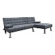 Γωνιακός Καναπές-Κρεβάτι Αναστρέψιμος Brisk Pakoworld Ύφασμα Με Ανθρακί Απόχρωση 200X146X75Εκ