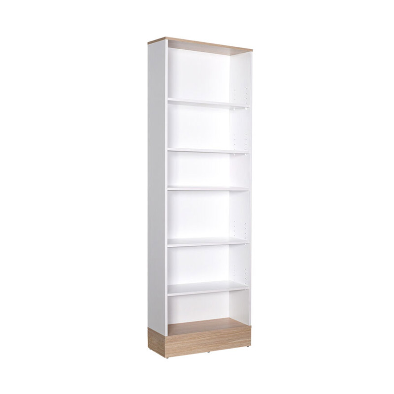Βιβλιοθήκη Bator Pakoworld Σε Λευκό- Oak Χρώμα 60X26X197Εκ