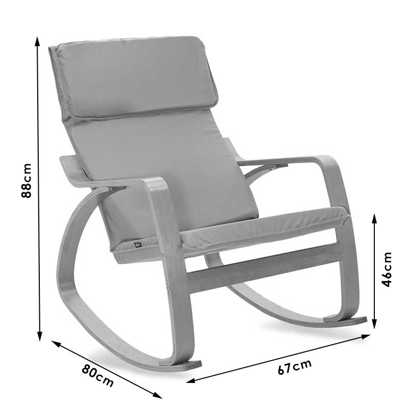 Πολυθρόνα Zenia Pakoworld Κουνιστή Σε Μαύρο Ύφασμα Και Φυσικό Ξύλο