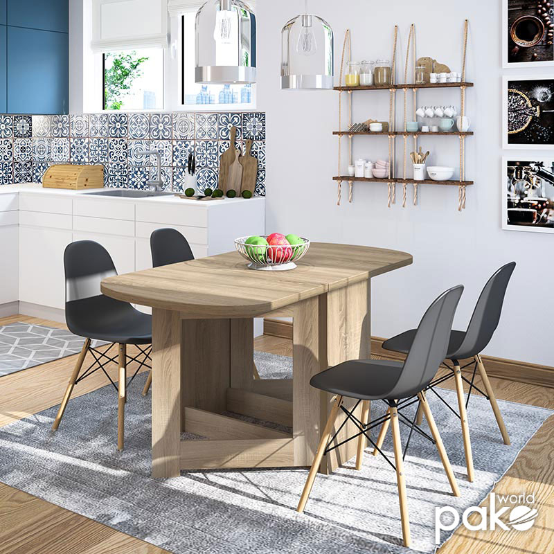 Τραπέζι Julian Pakoworld Πολυμορφικό-Επεκτεινόμενο Χρώμα Sonoma 80X37X75,5Εκ