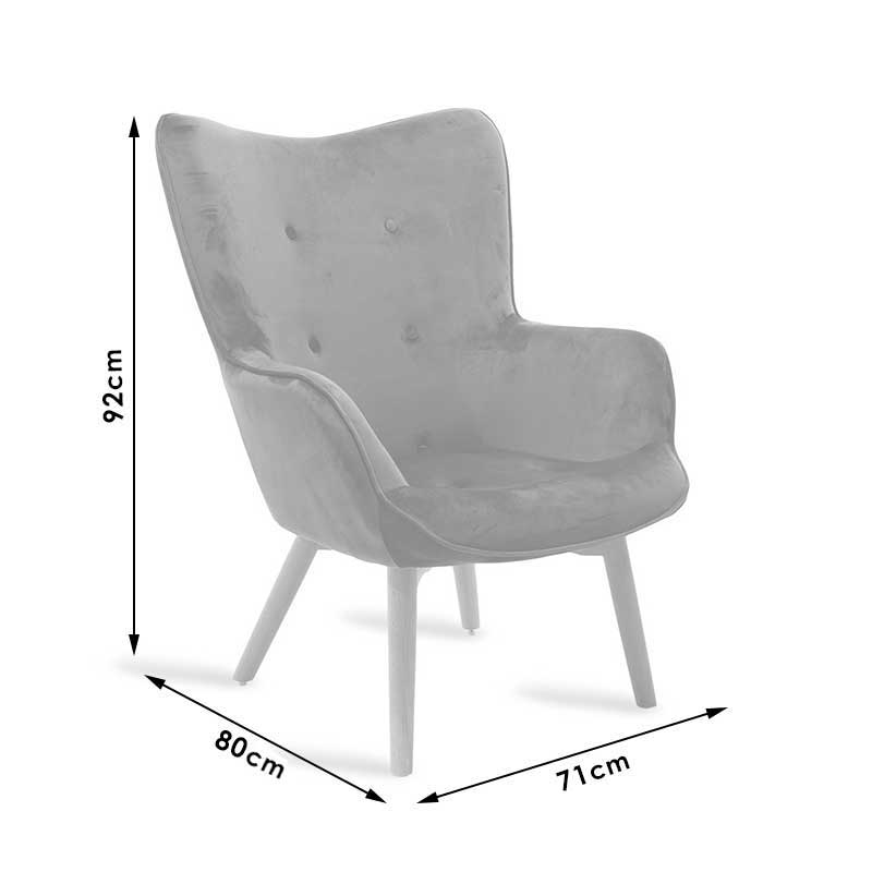 Πολυθρόνα Kido Pakoworld Υφασμάτινη Βελούδο Χρώμα Κίτρινο