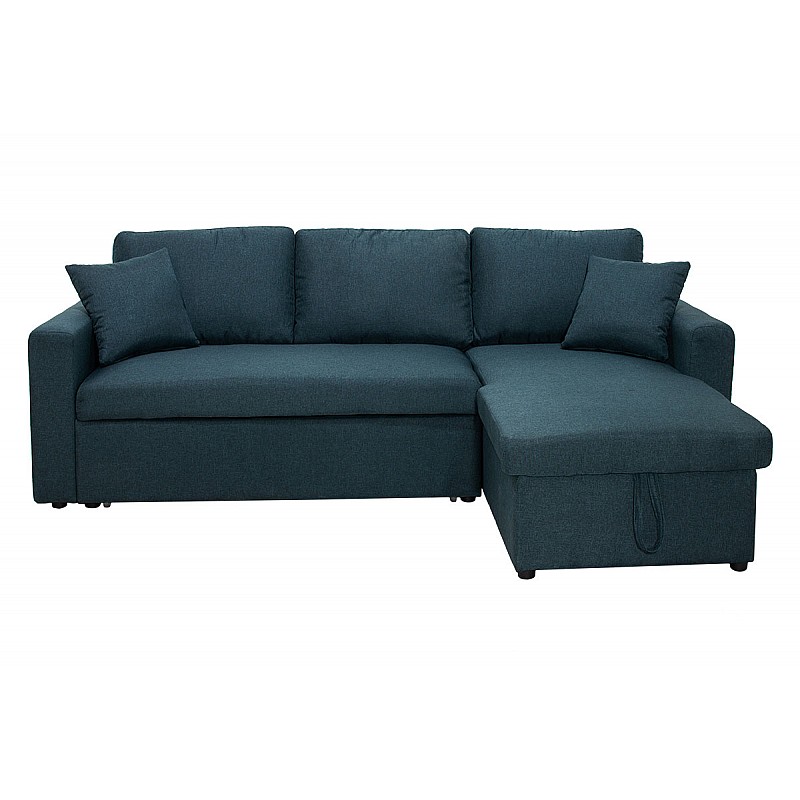 Γωνιακός Καναπές Κρεβάτι Marvel Pakoworld Αναστρέψιμος Με Αποθηκευτικό Χώρο Μπλε Ύφασμα