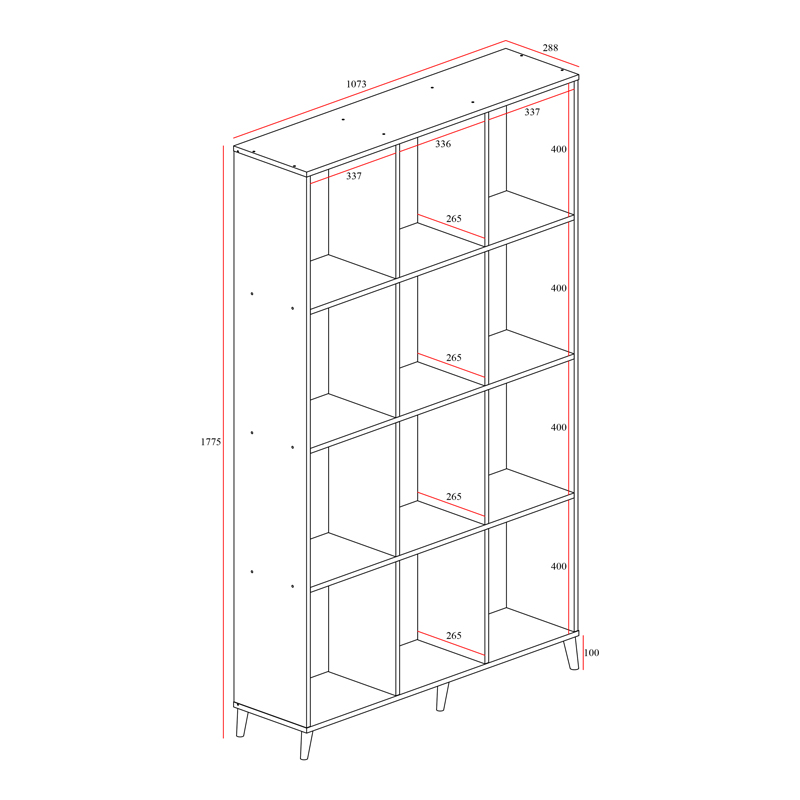 Βιβλιοθήκη Firenze Pakoworld Χρώμα Sonoma 107X28,6X178Εκ Βιβλιοθήκη Firenze Pakoworld Χρώμα Sonoma 107X28,6X178Εκ