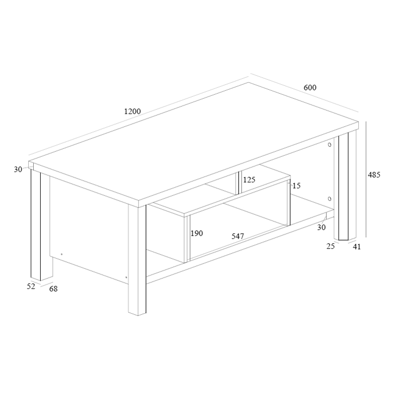 Τραπέζι Σαλονιού Tracy Pakoworld Λευκό-Γκρι 120X60X48.5Εκ Τραπέζι Σαλονιού Tracy Pakoworld Λευκό-Γκρι 120X60X48.5Εκ