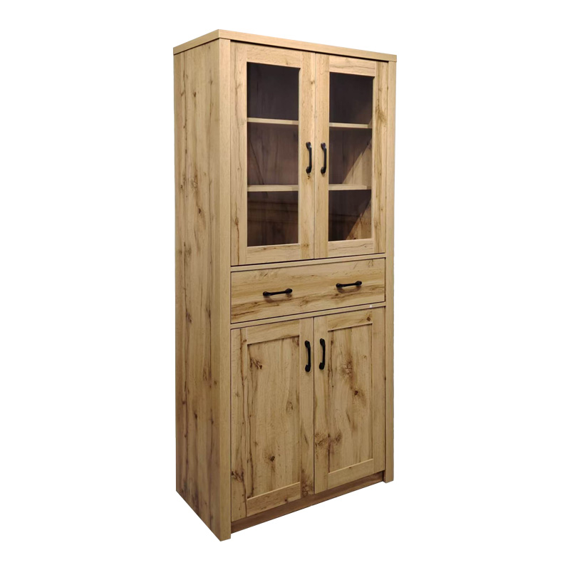 Βιτρίνα-Ντουλάπα Nisso Pakoworld Σε Oak Απόχρωση 80X40X183.5Εκ Βιτρίνα-Ντουλάπα Nisso Pakoworld Σε Oak Απόχρωση 80X40X183.5Εκ