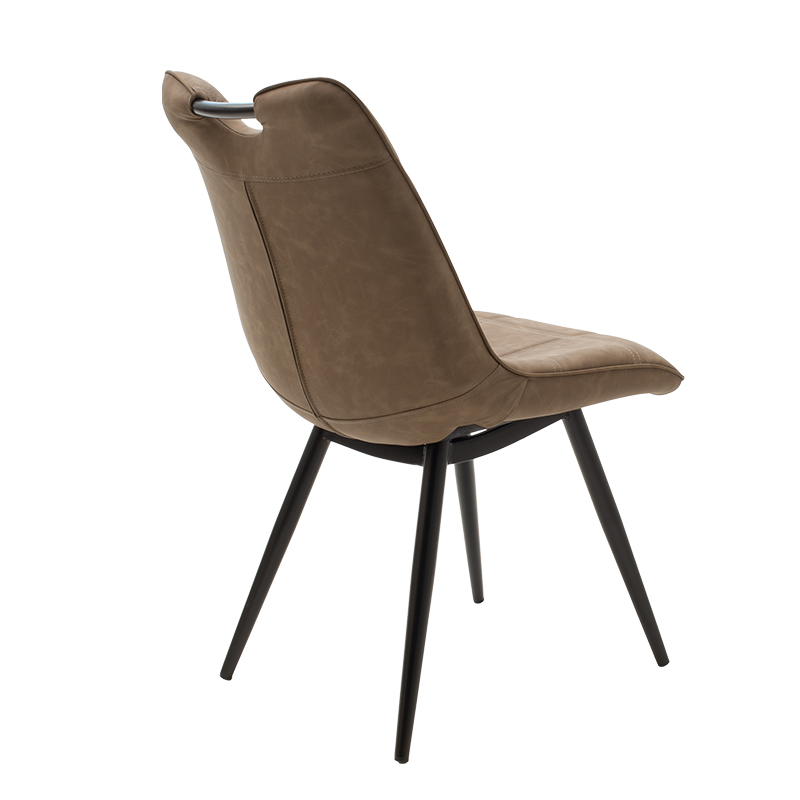 Καρέκλα Nely Pakoworld Pu Καφέ Antique-Μαύρο Πόδι