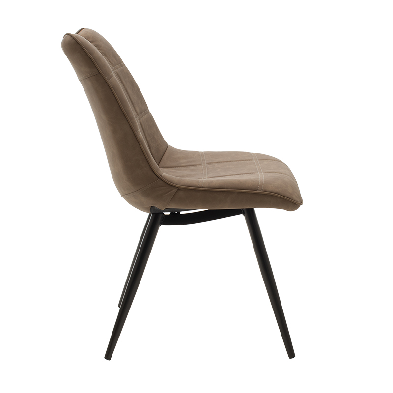 Καρέκλα Nely Pakoworld Pu Καφέ Antique-Μαύρο Πόδι