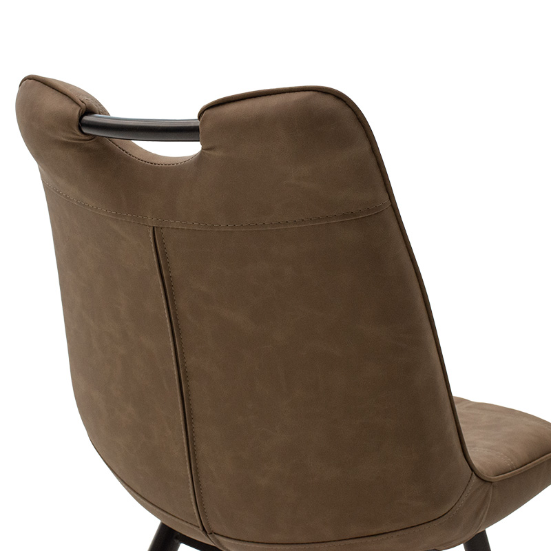 Καρέκλα Nely Pakoworld Pu Καφέ Antique-Μαύρο Πόδι