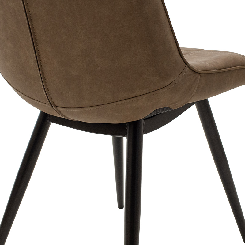 Καρέκλα Nely Pakoworld Pu Καφέ Antique-Μαύρο Πόδι