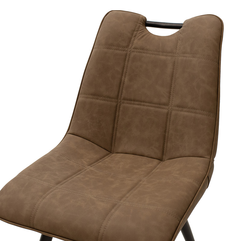 Καρέκλα Nely Pakoworld Pu Καφέ Antique-Μαύρο Πόδι