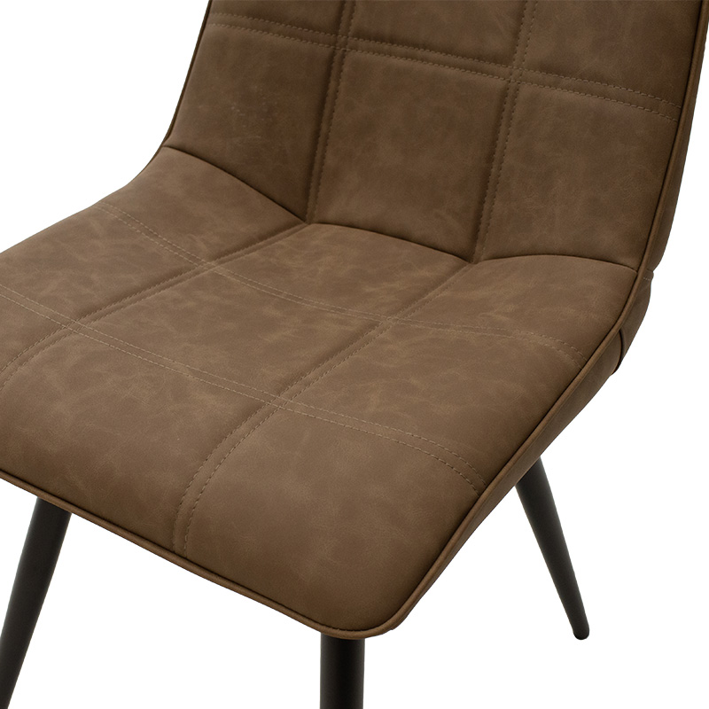 Καρέκλα Nely Pakoworld Pu Καφέ Antique-Μαύρο Πόδι