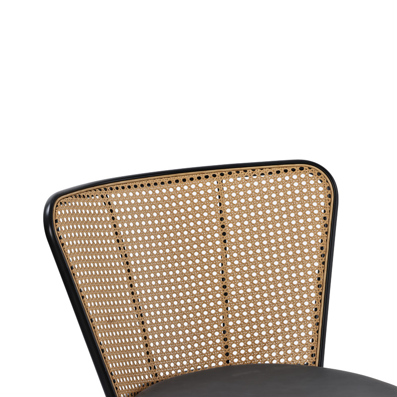 Καρέκλα Daniele Pakoworld Φυσικό Pe Rattan-Ανθρακί Pu-Μαύρο Μέταλλο 46.5X57.5X77.5Εκ