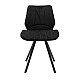Καρέκλα Sabia Pakoworld Βελούδο Μαύρο-Πόδι Μαύρο Μέταλλο 46X55X80Εκ