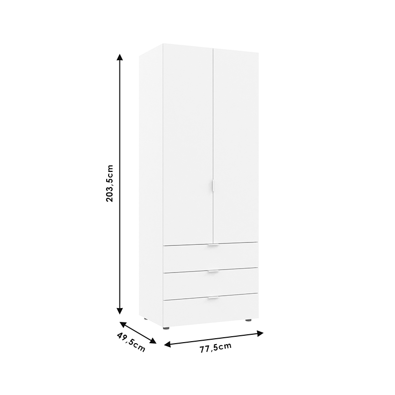 Ντουλάπα Ρούχων Lila Pakoworld Δίφυλλη Sonoma 77.5X49.5X203.5Εκ Ντουλάπα Ρούχων Lila Pakoworld Δίφυλλη Sonoma 77.5X49.5X203.5Εκ