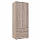 Ντουλάπα Ρούχων Lila Pakoworld Δίφυλλη Sonoma 77.5X49.5X203.5Εκ