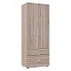 Ντουλάπα Ρούχων Lila Pakoworld Δίφυλλη Sonoma 77.5X49.5X203.5Εκ Ντουλάπα Ρούχων Lila Pakoworld Δίφυλλη Sonoma 77.5X49.5X203.5Εκ