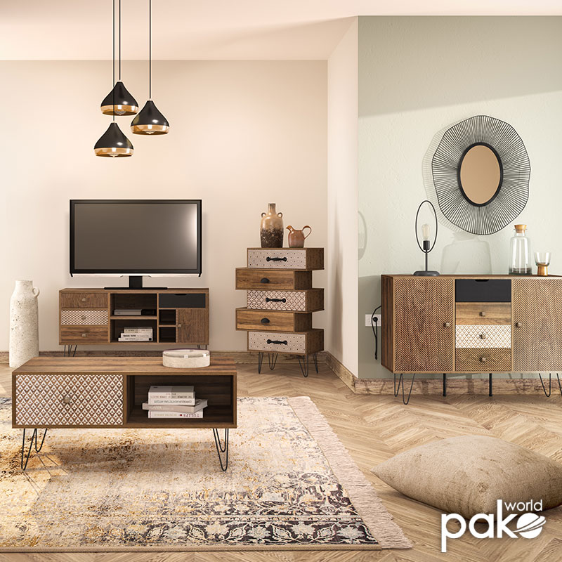 Κονσόλα Boho Pakoworld Καρυδί Με Μεταλλικά Πόδια 100X50,5X74,5Εκ Κονσόλα Boho Pakoworld Καρυδί Με Μεταλλικά Πόδια 100X50,5X74,5Εκ