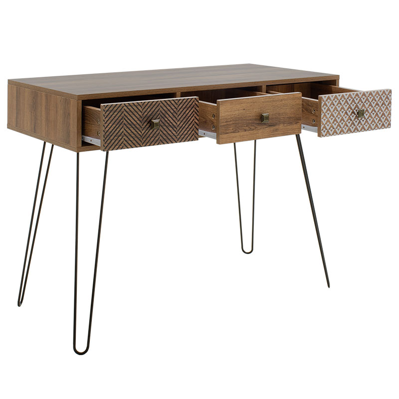 Κονσόλα Boho Pakoworld Καρυδί Με Μεταλλικά Πόδια 100X50,5X74,5Εκ Κονσόλα Boho Pakoworld Καρυδί Με Μεταλλικά Πόδια 100X50,5X74,5Εκ
