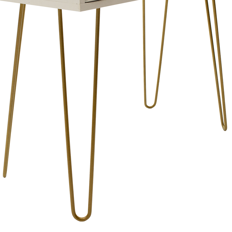 Κονσόλα Isla Pakoworld Χρώμα Λευκό Painting-Χρυσό 80X39X74Εκ