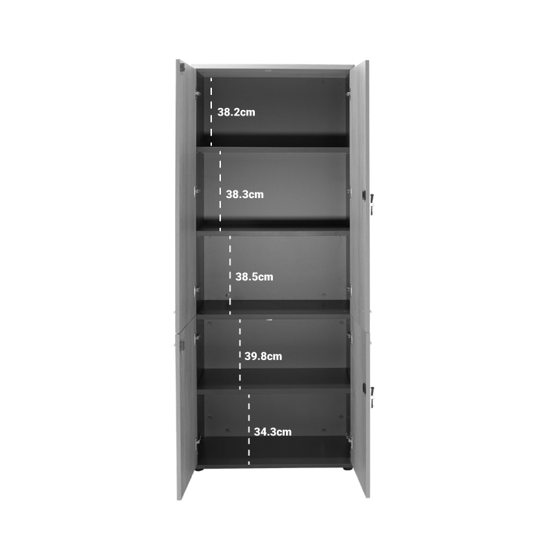 Ντουλάπα Γραφείου Επαγγελματική Lotus Pakoworld Χρώμα Φυσικό - Ανθρακί 80X40,5X200Εκ