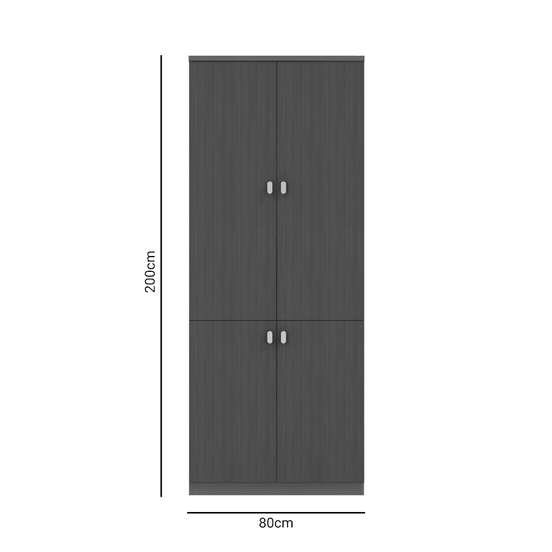 Ντουλάπα Γραφείου Επαγγελματική Denith Pakoworld Ανθρακί-Καρυδί 80X40X200Εκ Ντουλάπα Γραφείου Επαγγελματική Denith Pakoworld Ανθρακί-Καρυδί 80X40X200Εκ