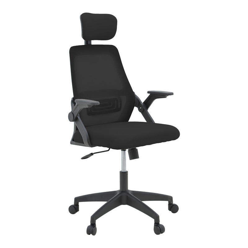 Καρέκλα Γραφείου Peja Pakoworld Mesh Ύφασμα Μαύρο 58X60X107-117Εκ