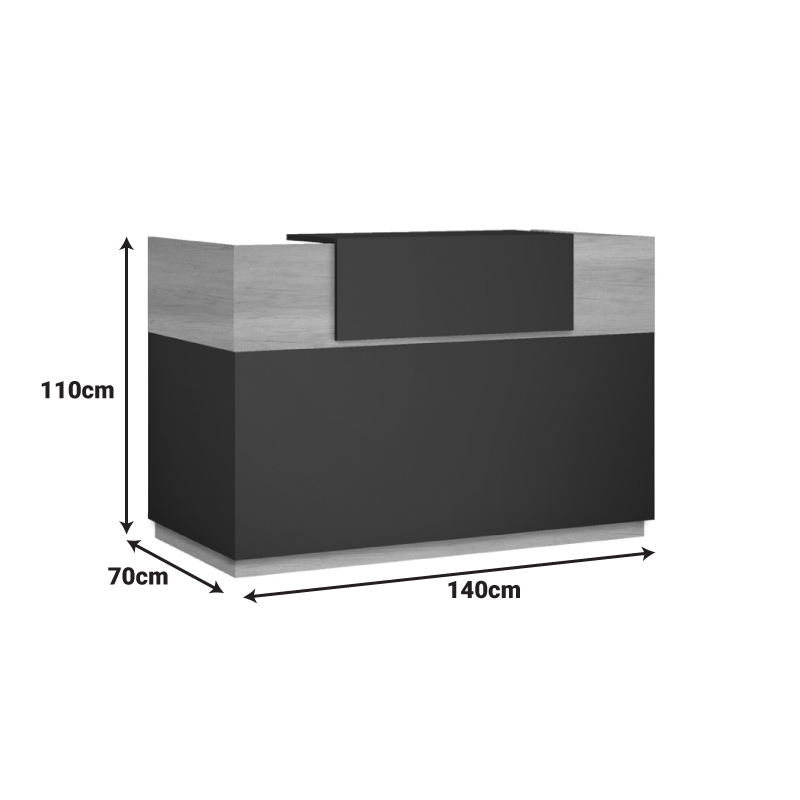 Γραφείο Reception Lotus Pakoworld Σε Χρώμα Φυσικό - Ανθρακί 140X70X110Εκ